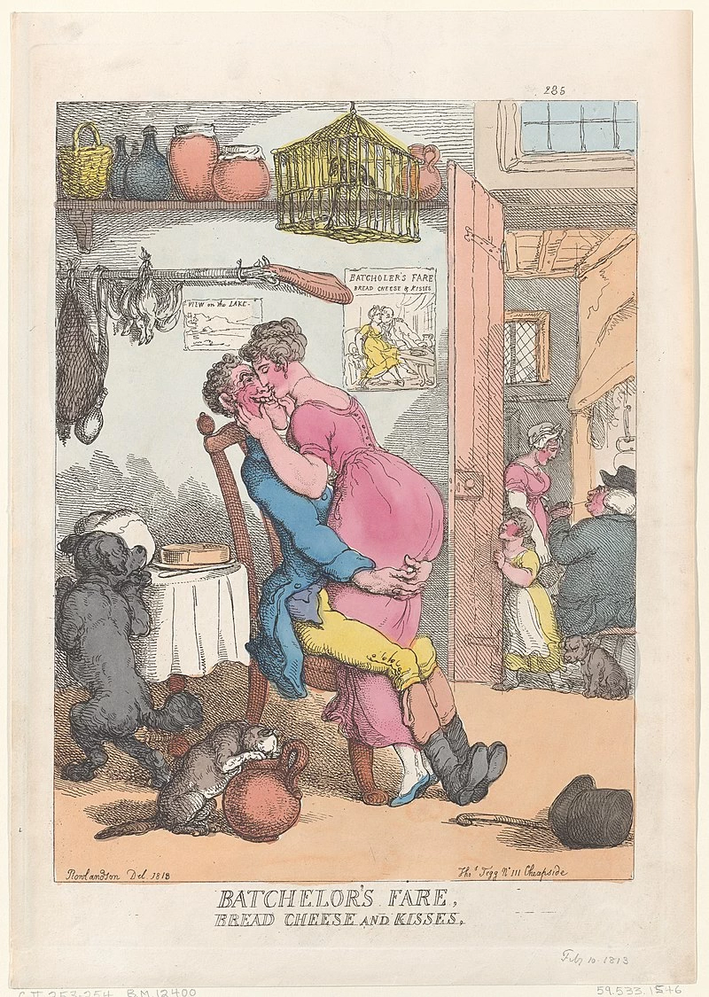 Thomas Rowlandson-119-Menù da scapolo, pane, formaggio e baci
